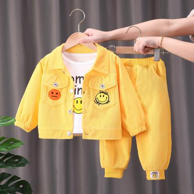 Three-piece Set Boys' Spring Suit 0-3 Years Old Solid Color Loose Casual Suit Coat Leggings