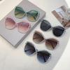 Chic Pearl Shiny Trends Shades Women Fashion Cat Eye Gradient Sunglasses Oversize Decor Outdoor Pink Sun Glasses