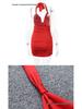 Women's Summer Deep V-Neck Halter Backless Pleated Dress
