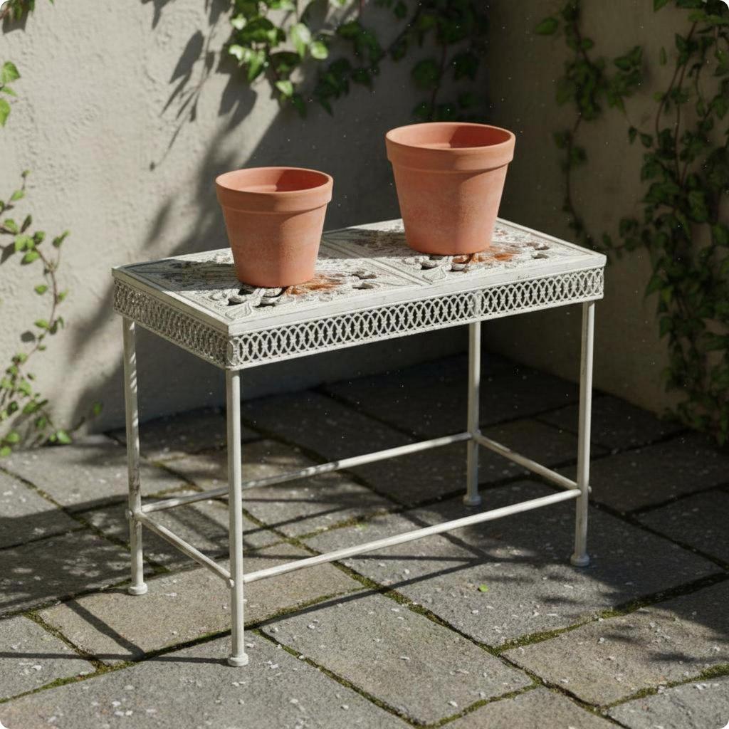 Wrought Iron Plant Stand Floor Standing Metal Hollow-Carved Design