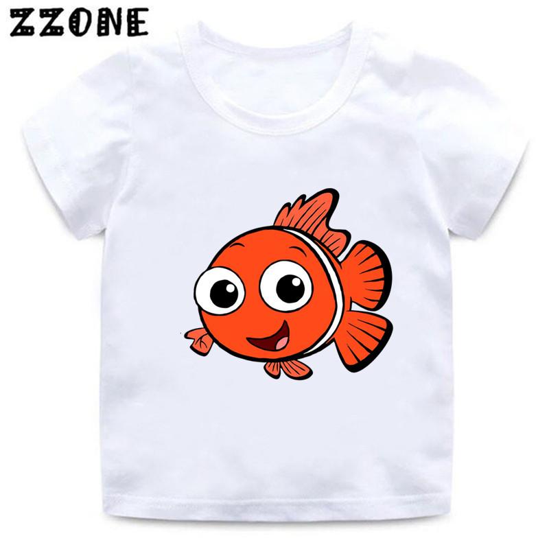Finding Nemo Dory Cute Fish Print Funny Kids T-Shirts Cartoon Baby Girls Clothes Boys Summer Short Sleeve T shirt Children Tops