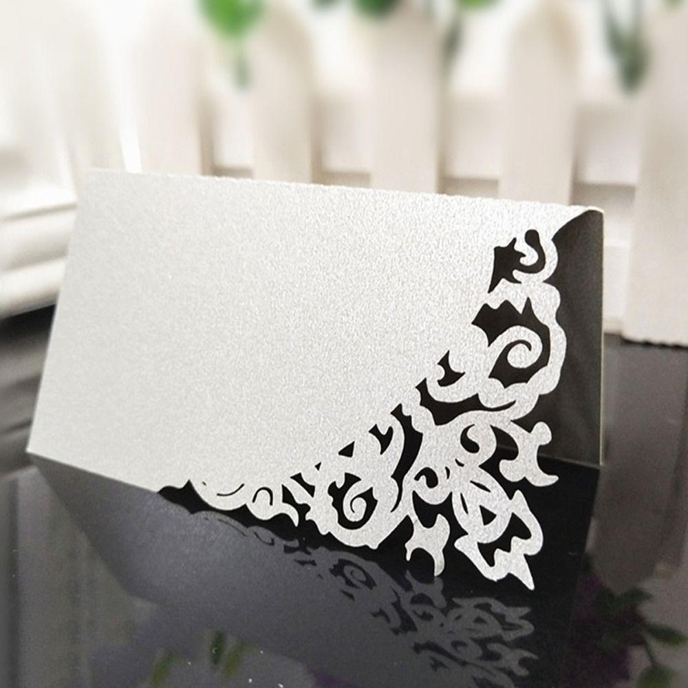 10pcs Laser Cut Wedding Table Place Cards Blank Seating Number Card Tent Cards  Wedding Anniversary