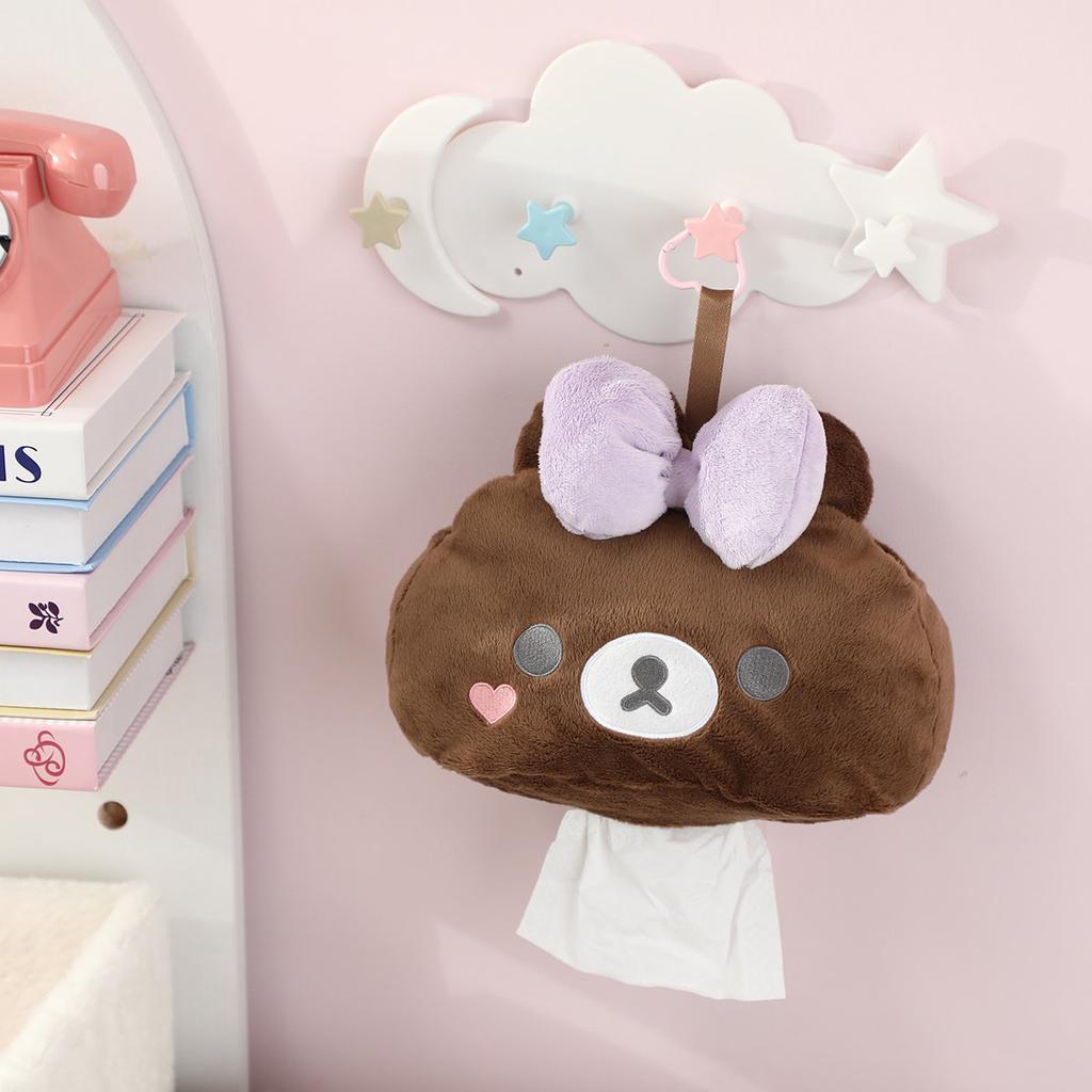 Rilakkuma Teddy Bear Hanging Tissue Box Creative Bear Car paper towel cover Tissue Holder household tissue storage bag Gift