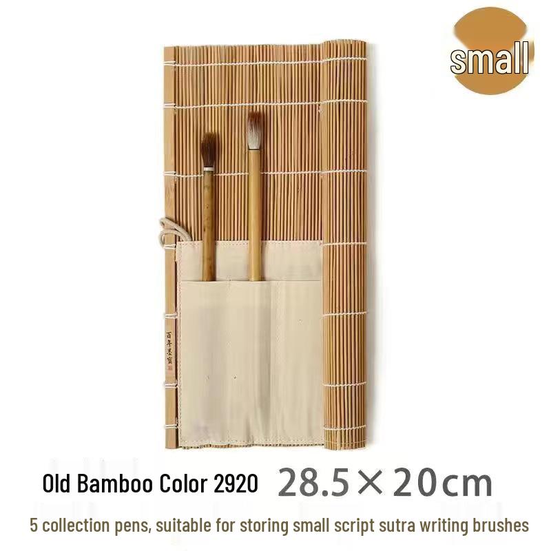 Japanese Style Bamboo Brush Roll: Large Capacity, Portable, Cherry Blossom Scent, Breathable, Roll-up Calligraphy Brush Case.