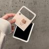 New Little Fresh Plating Veneer Bear Coffee Folding Phone Case for Samsung Galaxy Z Flip 6 5 4 3