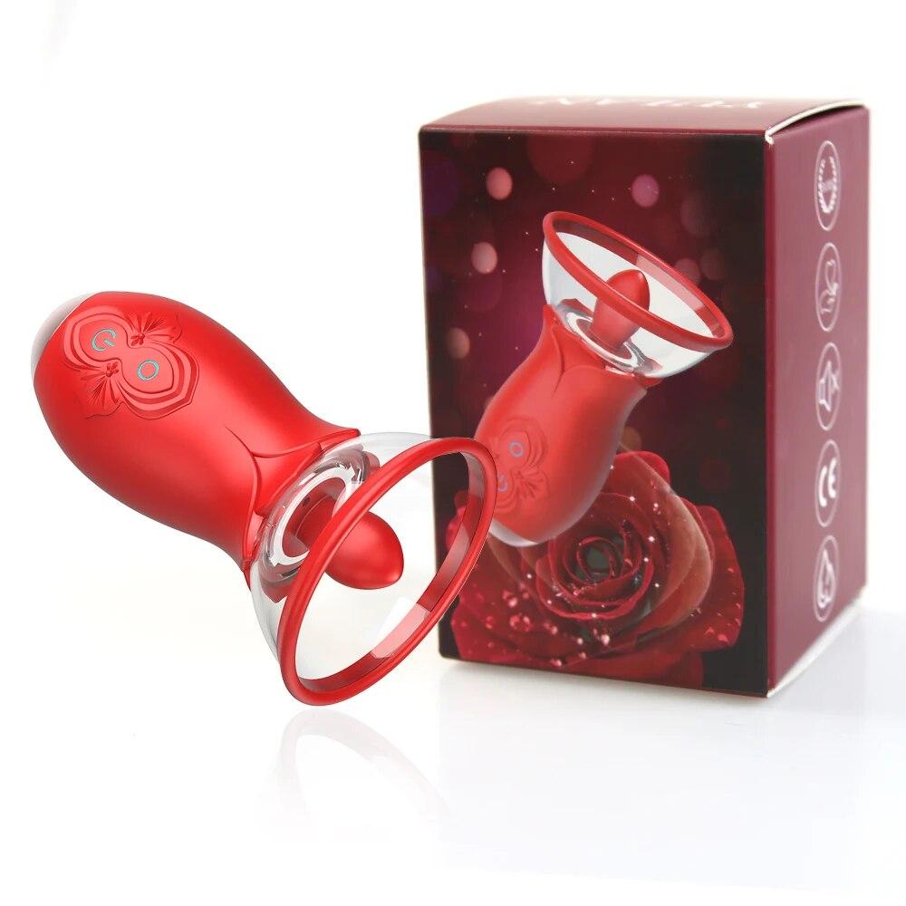 Rose Sucking Vibrator for Women G Spot Clitoris Stimulator Thrusting Vagina Nipple Sucker Vibrating Goods Sex Toys for Adults