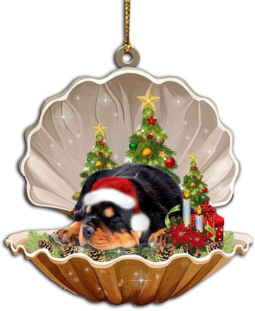 Charming Cartoon Style Acrylic Shell Dog Vehicle Decoration For Home And Holiday