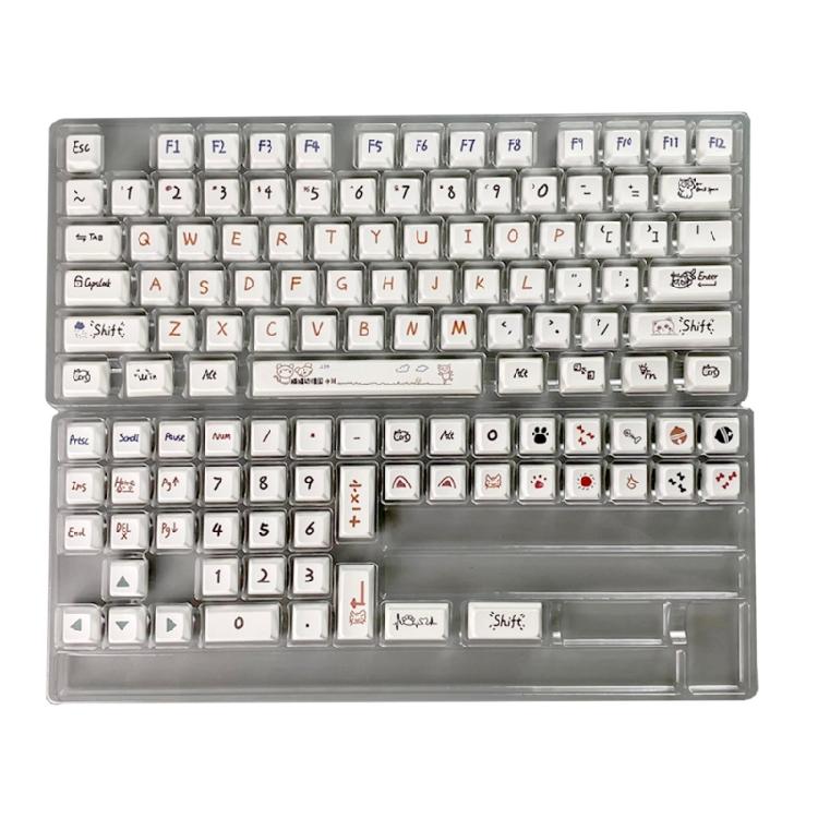 

122 Keys PBT Keycaps XDA Profile DYE-SUB Keycap For Cherry MX Switch Mechanical Keyboard Cat Kindergarten Keycap 1