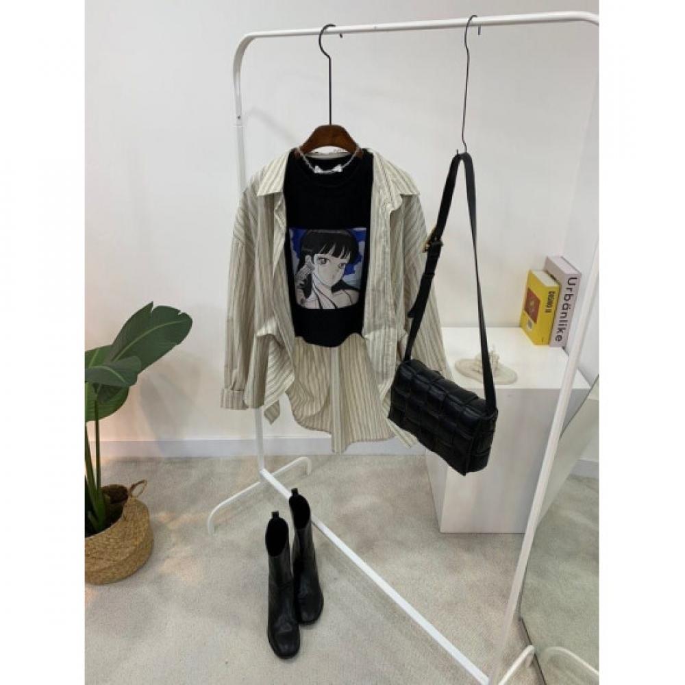 C S In The Room Long Sleeve Stripe poCket pIntuCk Shirt 2Color