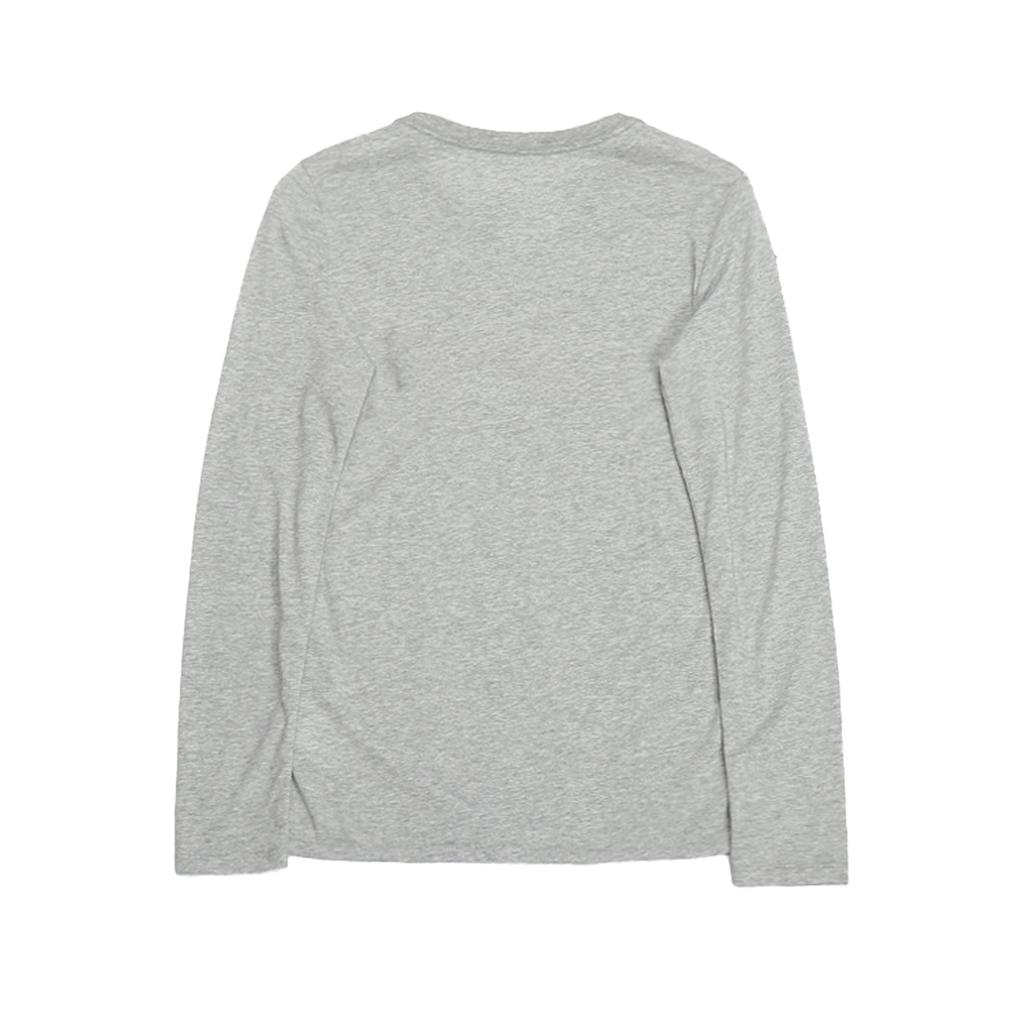 Nike Dri-Fit Sports Lifestyle Series Knit Logo Letter Thin Round Neck Long Sleeve T-Shirt Women Tops Gray 631967-063