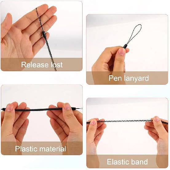 20 PCS Elastic Lanyard Tether for Stylus, Retractable Pen Leash with Plastic String, Anti-Lose Pen Lanyard String for Touchscreen Drawing Pens