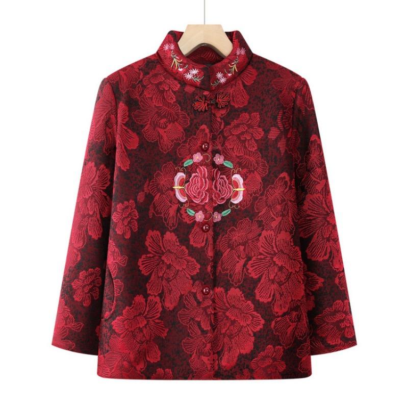 Grandma ability festive coat women the elderly Tang clothing mother autumn and winter clothing elderly birthday velvet dress