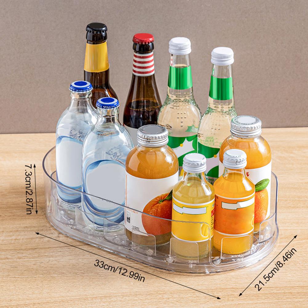 Kitchen Drinks Seasoning Storage Shelf Rotatable Fridge Storage Box Turntable Organizer for Home Cabinet Counter Bedroom Dining