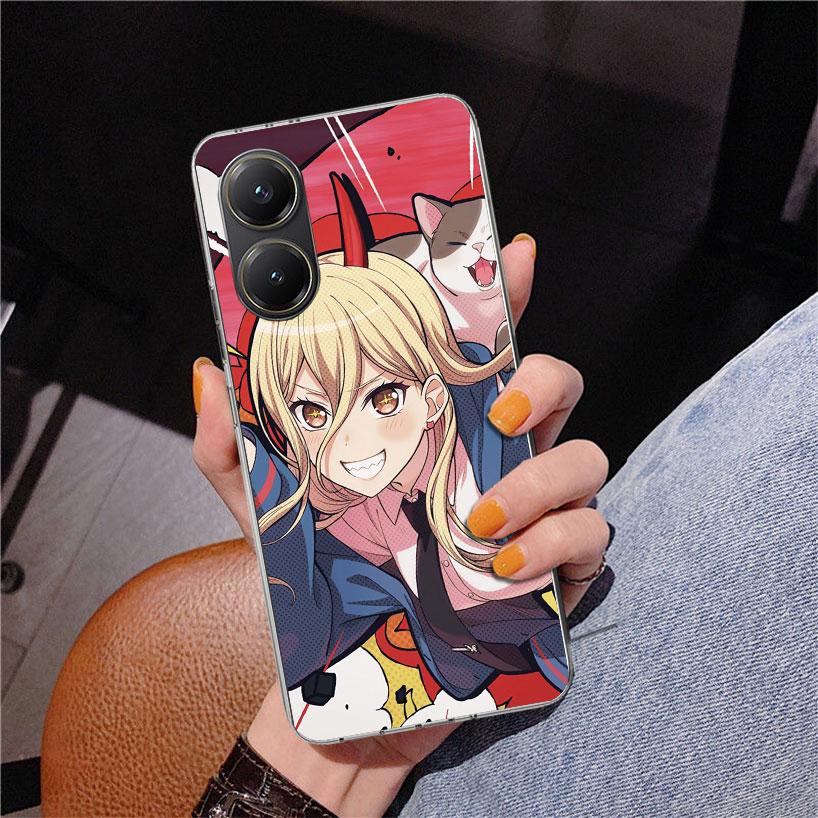 C-Chainsaw Mans Power Phone Case For Xiaomi Poco X7 X6 X5 Pro F7 Ultra Redmi 15C 15 13C 13 12C 12 10 10A 10C 9 9A 9C 9T Cover Po