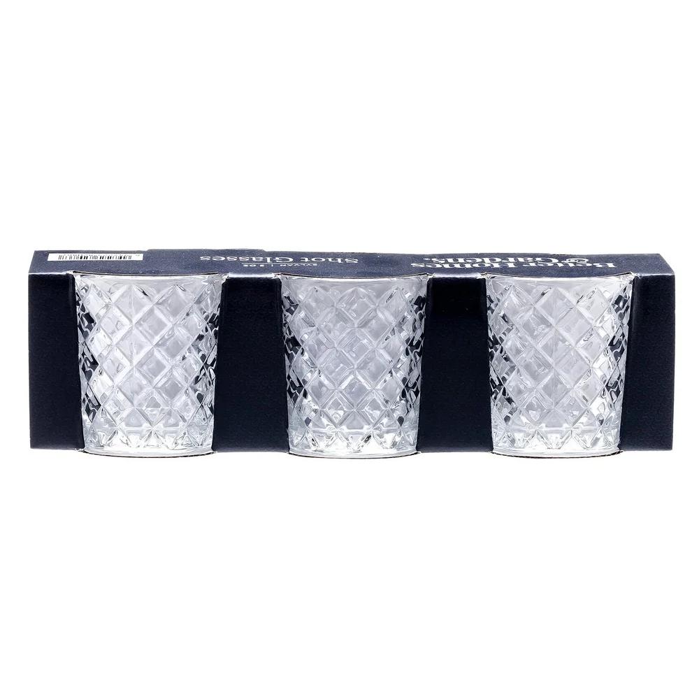 Clear Diamond Cut Glass Shot Glasses Set of 6 Durable Premium Drinking Glasses 3oz Perfect Parties Gifts Dishwashable