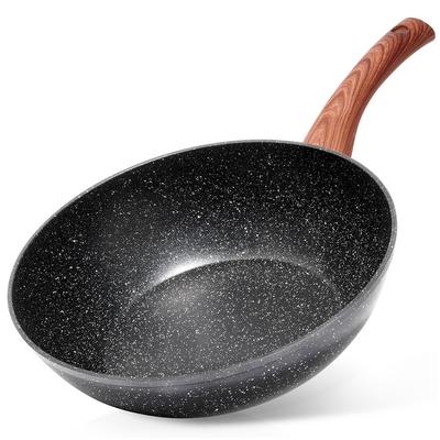 Black&Wood Granite Wok Frying Pan 28 Cm