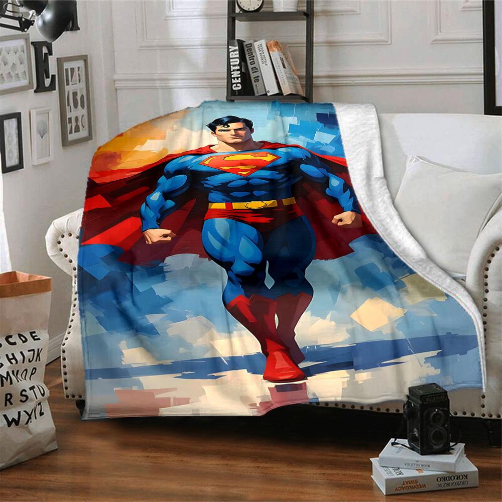 1pc Superman Flannel Throw Blanket Soft, Warm & Cozy for Couch, Bed, Office, and Travel Versatile All Season Gift, Christmas Present