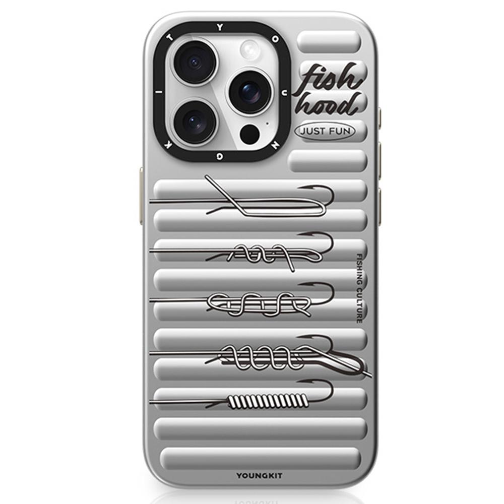 YOUNGKIT Fishing Series For iPhone 14 Pro Magnetic Case IMD Funny Pattern PC+TPU Phone Cover A