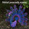 Peacock Statue Garden Decor Metal Peacock Yard Art Lawn Decor Outdoor Sculptu