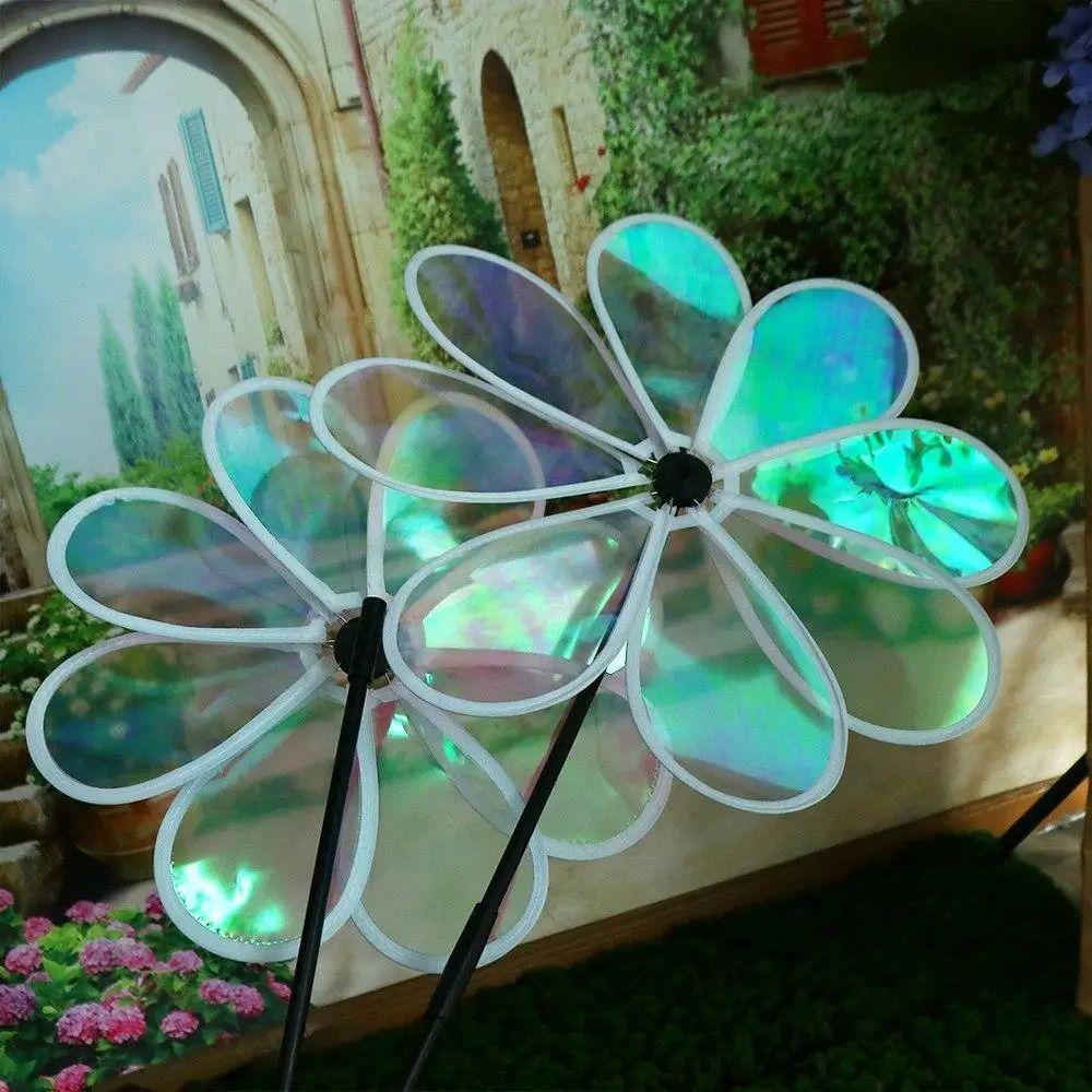 1Pcs Kindergarten Children's Toys Eight-leaf Windmill Grounding Mounted Wind Spinner  For Outdoor