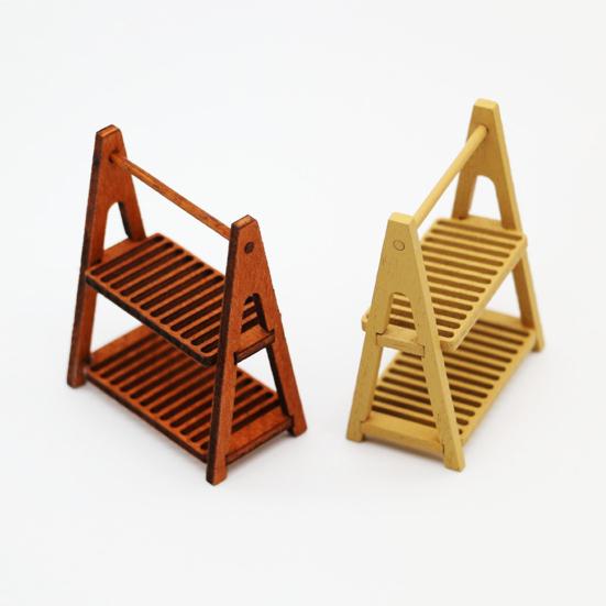 Puppenhaus-Aufbewahrungsregal, doppelschichtiges Miniatur-Brotregal, exquisites Puppenhaus-Organisationsregal, Puppenhaus-Zubehör