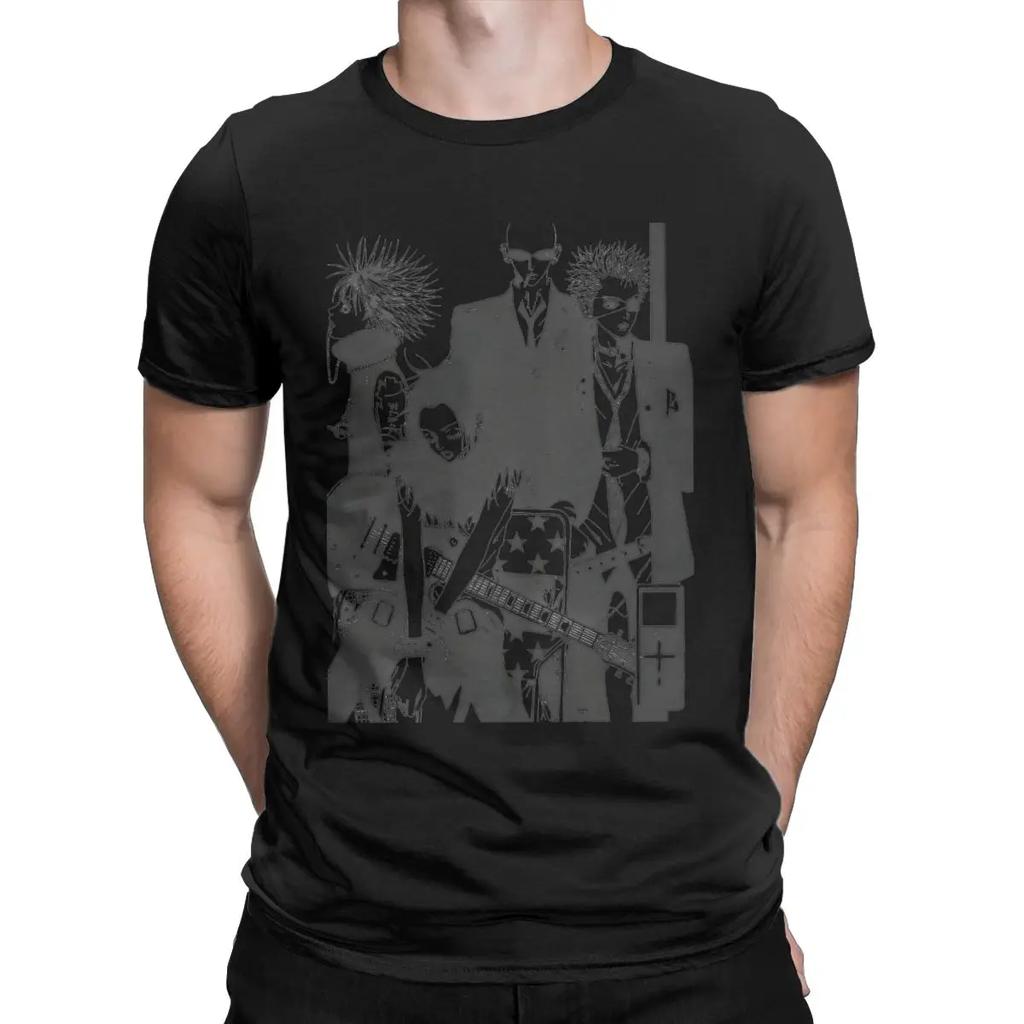 Men's Nana Anime T Shirts Ai Yazawa's Girl Comics Pure Cotton Clothes Funny Short Sleeve Crew Neck Tees Plus Size T-Shirt