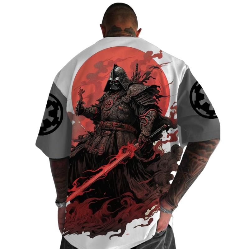 Japan Samurai Spirit T-shirts För Män Japansk Stil Rycktryck Lös Oversized Mode Toppar T-shirt Bushido Manliga Gåvor Tees
