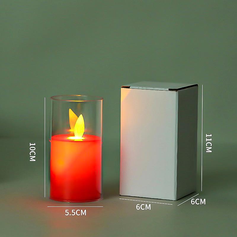 LED Red Candle Light: Creative Night Light, Large Smokeless Buddha Offering Simulation Prop