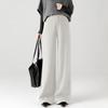 Elegant High-Waisted Wool Wide-Leg Pants for Women - Winter 2025 Style, Thickened A-Line, Casual and Loose Fit