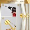 2 Pcs Golden Bow Curtain Tiebacks, Bow Curtain Holdbacks Wall Mounted, Suitable for Curtains and Bow Room Decoration