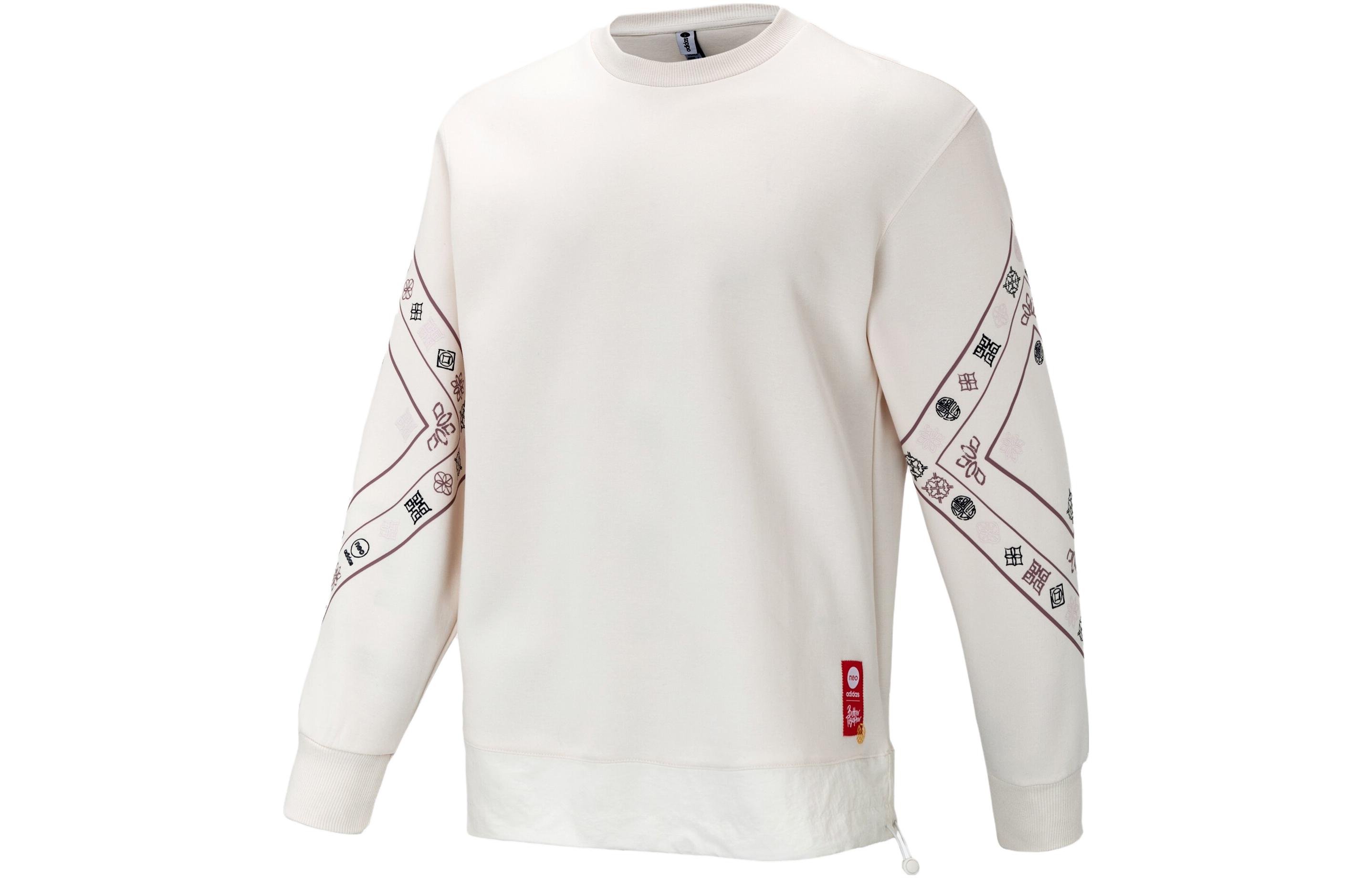 Adidas Neo Sweatshirts Men s Pink White Crew Neck Moderate Regular HM7488 XL