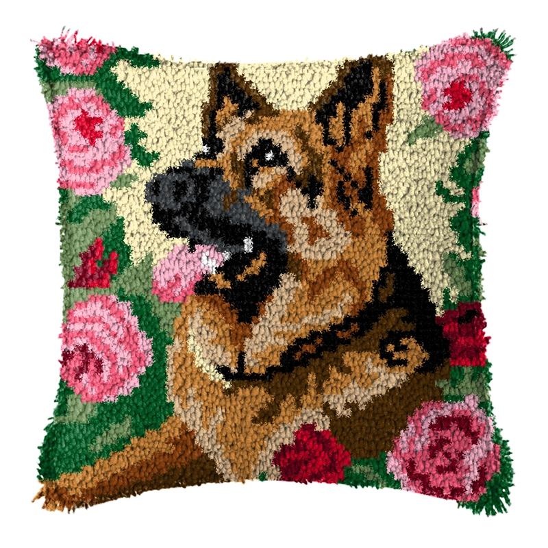 Hund Katze Kreuzstich Stickerei Set DIY Tiere Schlingenhaken Sets Smyrna Kissenbezug Knoten Kissenmatte Häkeln Kissen Kissen Deko