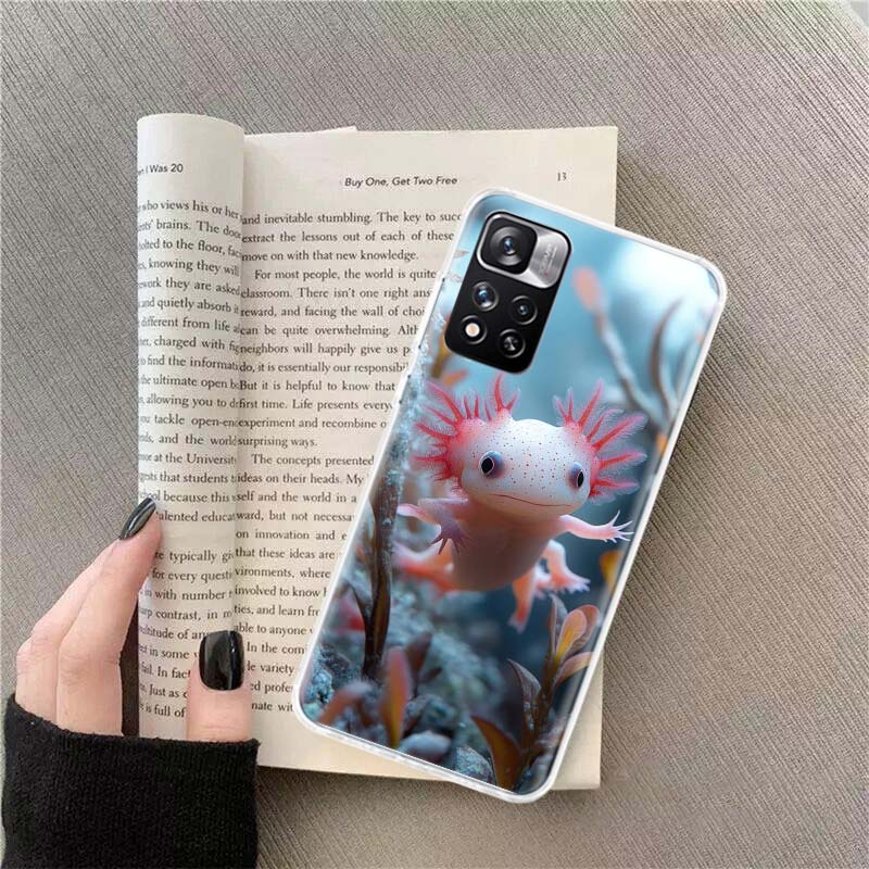 

Smiling Salamander Phone Case For Redmi Note 13 12 Pro Plus 14 15 Pro 5G 11 11T 11E 11S 10 Pro 10S 9 9S Cover Cell Clear TPU Cap Redmi Note 13 Pro 5G