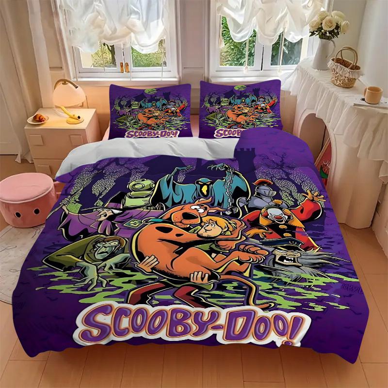 3pcs Scooby Doo Mystery Unfolds Printed Bedding Set, Soft and Comfortable Quilt Cover for Bedroom, Guest Room .H078