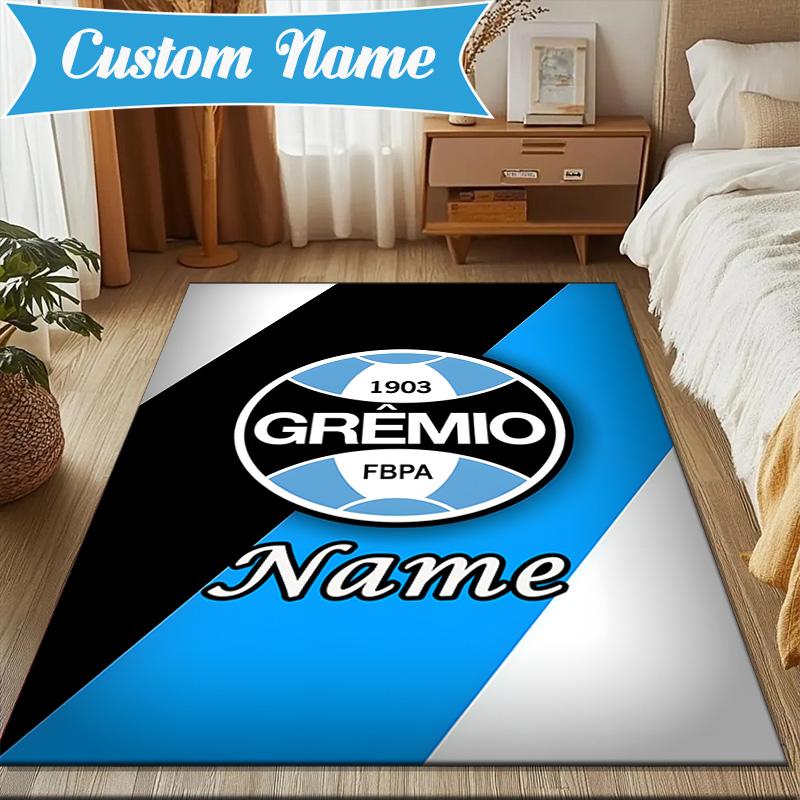 Custom Name Gremio Soccer Crest Design Rug Game Carpet, Floor Mat for Bedroom Living Room Entryway Rug, Home Decor Idea Gift for Christmas birthday