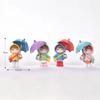 4PCS Cartoon Character Little Girl Home Decoration Ornament Car Decoration Ornament Umbrella Girl Model