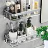 Spice Rack Dish Wall Shelf Kitchen Cabinet Storage Shelves Drying Sink Nail Free Wall Hanging Corner Rectangular Rack