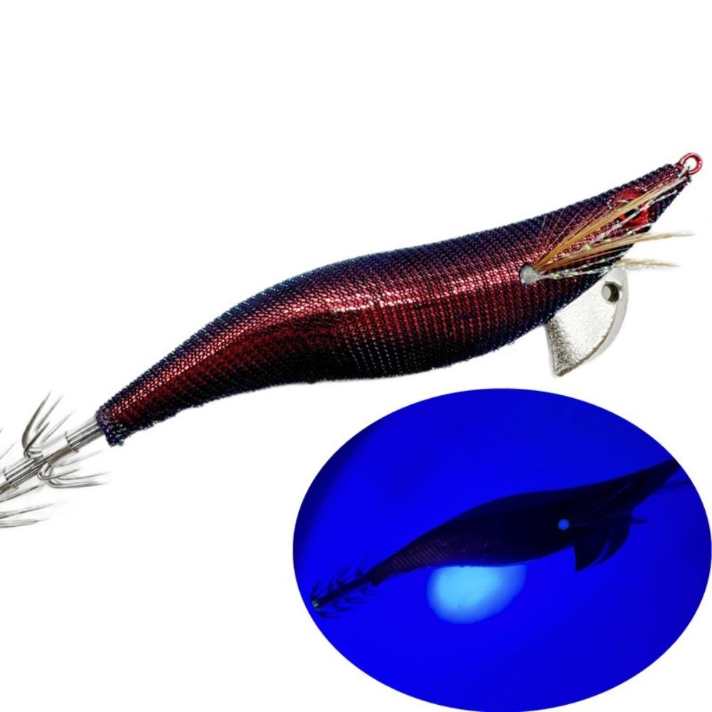 

Glow Squid Lure Light Cloth Jigging Lure Octopus Lure Egi Octopus Night Fishing 3.5# Hook-D