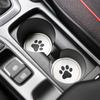7CM Round Cup Holder Dog Paw Pattern Rhinestone Soft Silicone Anti Slip Mats Bling Crystal Car Coasters Interior Accessories