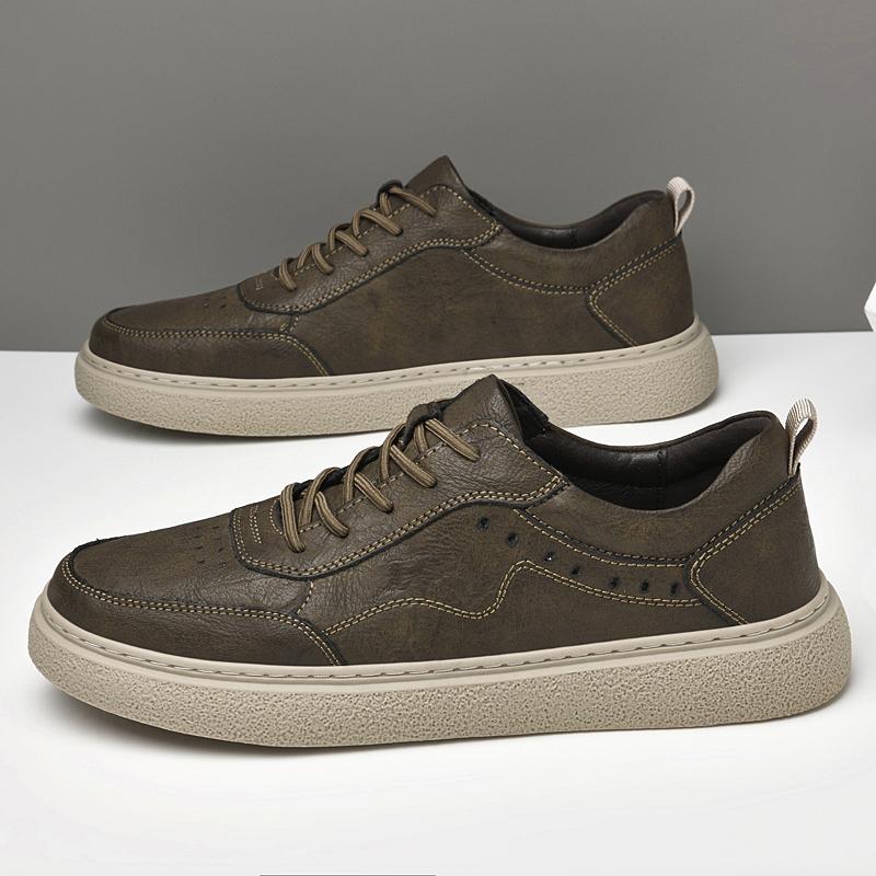 Vintage Men's Genuine Leather Casual Shoes High Quality Thick Sole Shoes Fashion Versatile Office Outdoor Men's Oxford Shoes