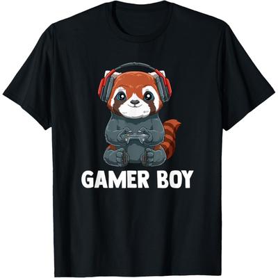 Gamer Jongen Rode Panda - Videogames Online games T-shirt