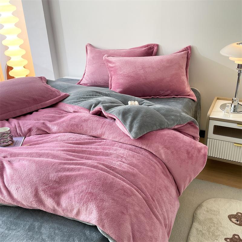 Winter Flannel Duvet Cover Solod Color Soft Warm Quilt Cover Cozy Thick Comforter Cover for Adults Children Queen King Bed Linen