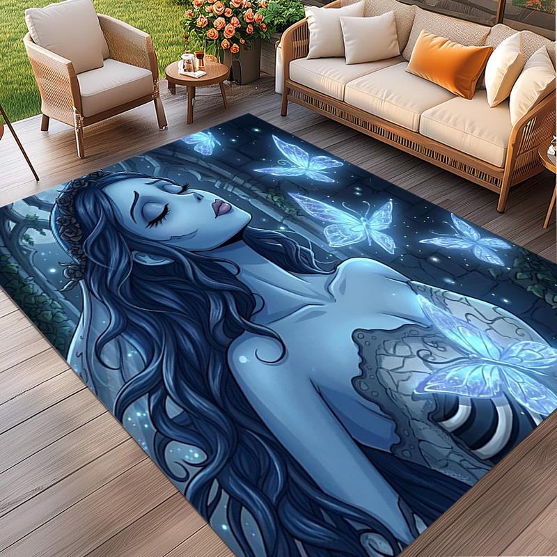 Corpse Bride Print Rug, Washable Floor Carpet, For Entryway Dorm Laundry Room Office Study, Home Decor Birthday Christmas Gift