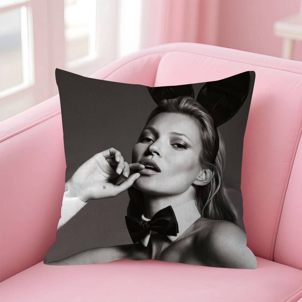 1pcs Beauty K-Kate Moss Double-sided Printed pillow cover Short plush Suitable living rooms bedrooms sofas throw cushion cover