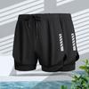 Pánské koupací šortky Slim Fit Double Layers Rychleschnoucí Konzervativní Prodyšné Plavky se stahovací šňůrkou Elastické v pase Plavecké kufry Vodní sporty Jogging šortky
