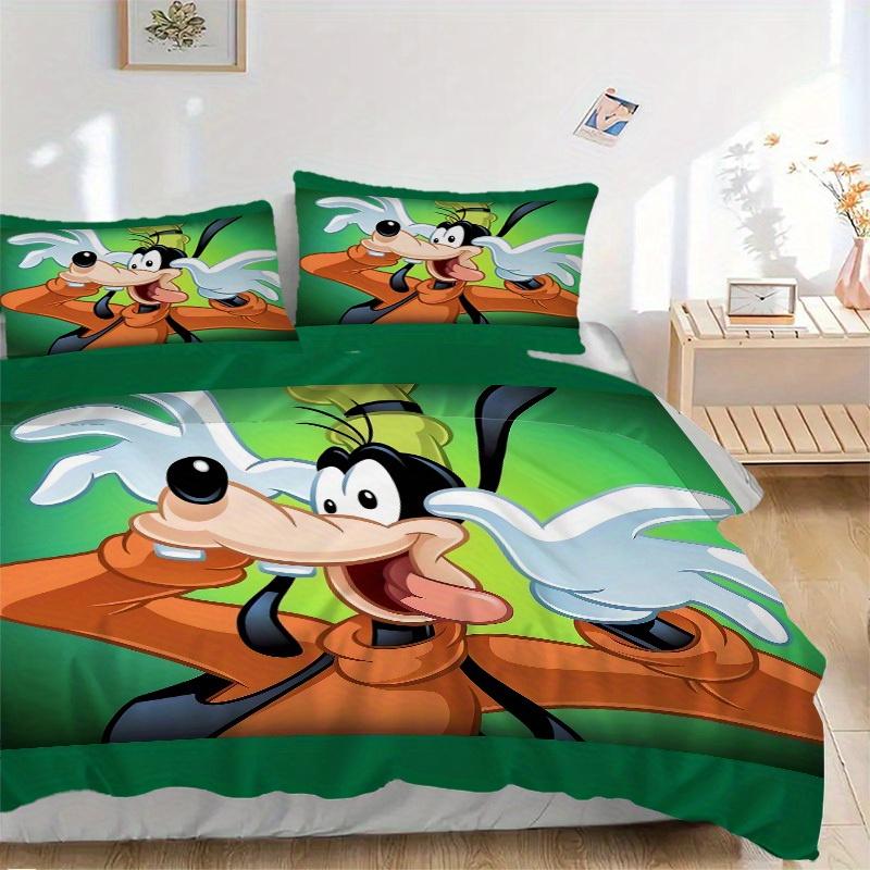 3pcs set Goofy Disney1pc of quilt cover+2pcs of pillowcase, no core, print bedding, All Seasons Bedroom Setting096
