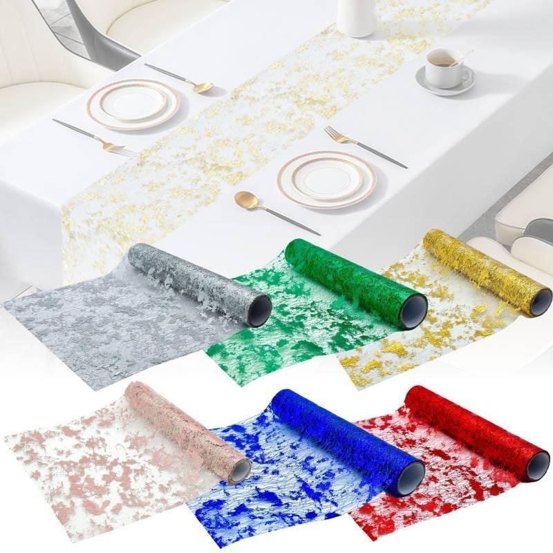 Luxurious Gold Mesh Tablecloth Roll Perfect For Weddings And Holiday Parties
