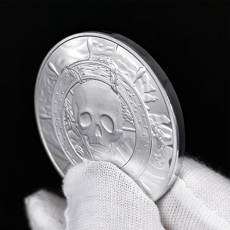 Piraten Totenkopf Challenge Coin Schatzsuche Spiel Requisite Geburtstagsparty Mitgebsel Erwachsene Jugendliche Sammlerstücke Geschenke Antik Imitation