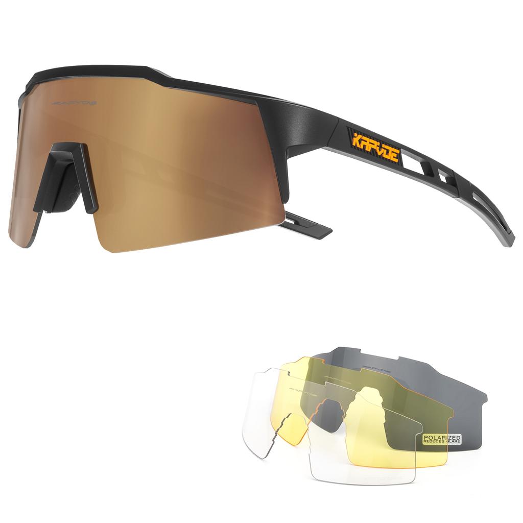 Kapvoe 4lens Cycling Glasses Sunglasses Cycling Goggles Outdoor UV400 Sports Protection MTB Road Mountain Bicycle Drive 4lens