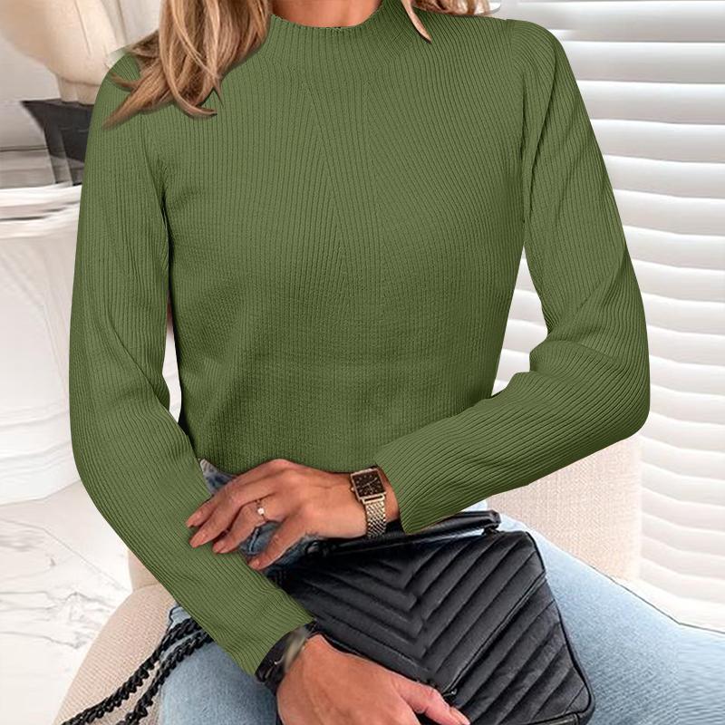 

ZANZEA Женский повседневный вязаный свитер с длинным рукавом, рубчатые майки S